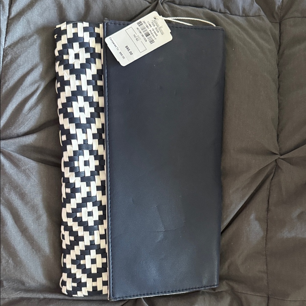 Neiman Marcus Midnight Blue Satin Clutch
